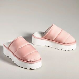 Anthropologie Maeve Puffy Platform Slippers Pink Women's Small 6-7